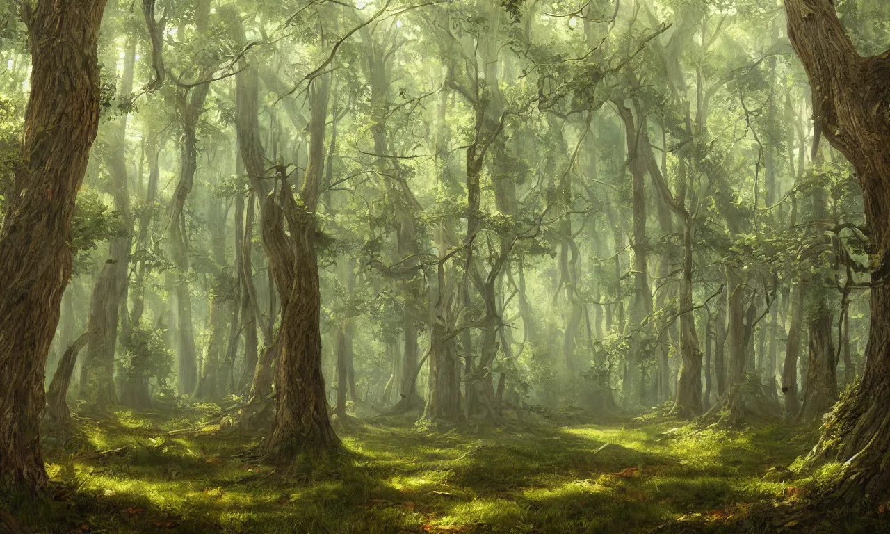 Prompt: A detailed painting of a huge forest in Spring, digital art by Wylie Beckert and Eric Fortune, highly detailed award-winning masterpiece with incredible and beautiful details, trending on ArtStation