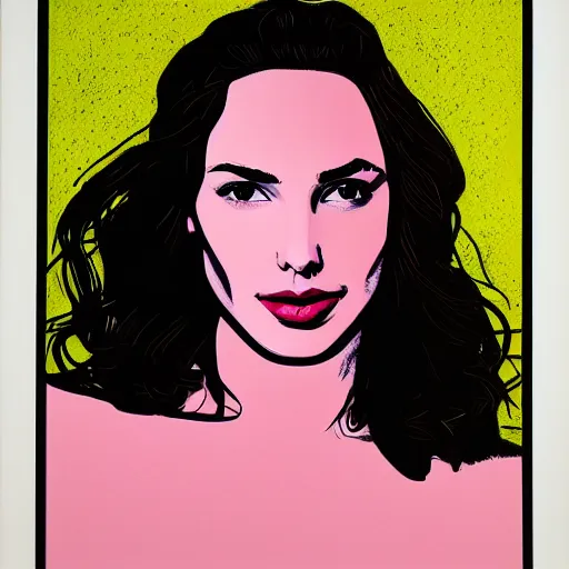 Image similar to gal gadot, portrait by andy warhol, 8 k