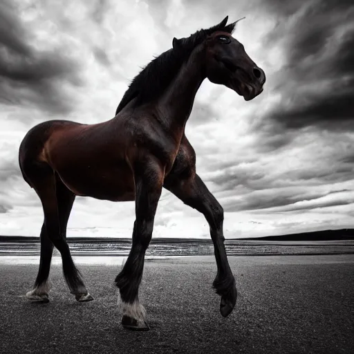 Prompt: horse octopus hybrid, screaming, canon eos r 3, f / 1. 4, iso 2 0 0, 1 / 1 6 0 s, 8 k, raw, unedited, symmetrical balance, wide angle