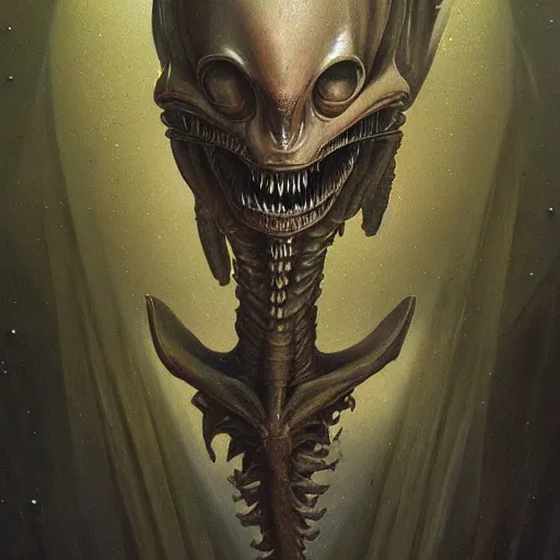 Image similar to aliens from the second edition of barlowe's guide to extraterrestrials, highly detailed, photorealistic, artstation, highly detailed, oil painting, dramatic lighting, award - winning, accurate anatomy