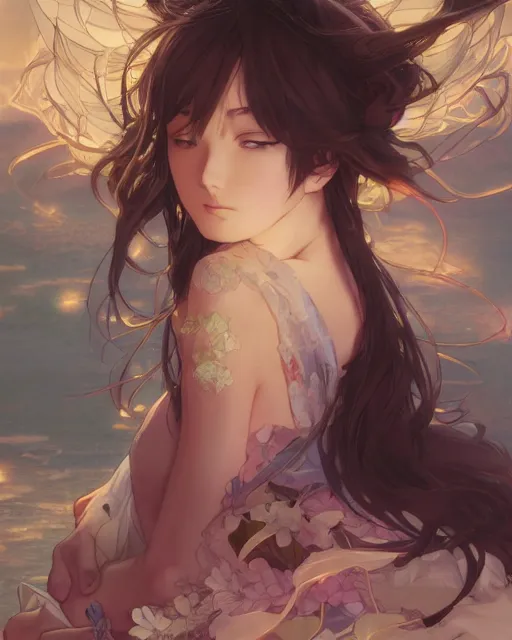 Image similar to illustration of an anime girl being entranced bewitched mesmerized hypnotized mind controlled, by artgerm and wlop and greg rutkowski and alphonse mucha, digital art, extreme detail, realistic lighting, cinematic composition, concept art, sharp focus, colorful, photorealistic, 8 k