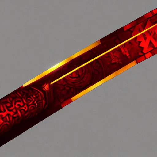 Image similar to game - icon of crossed medieval sword and axe, on a red prism, powerful fantasy epic legends, game icon stylized, digital illustration radiating, a glowing aura, global illumination, ray tracing, 8 k high definition, intricate details, octane render, unreal engine, trending on arstation