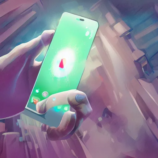 Image similar to phone that is a portal to another dimension, high detail, concept art, computer art