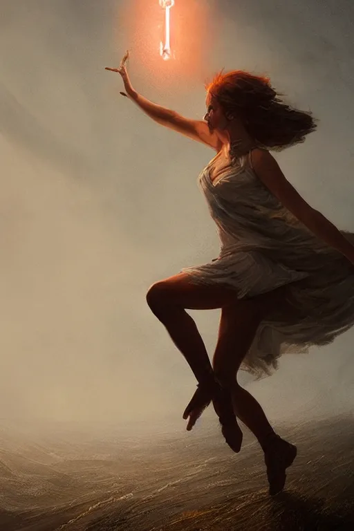 Image similar to dancer in the wind by artgem and greg rutkowski, light cone, reimagined by industrial light and magic