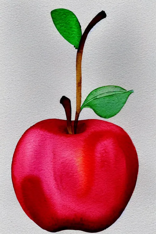 Prompt: minimalist watercolor art of an apple, illustration, vector art