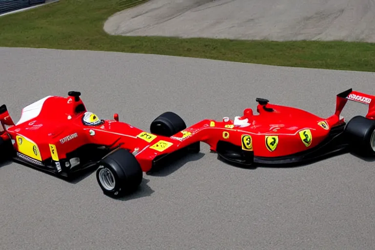 Prompt: a photo of the ferrari f2004 formula one car