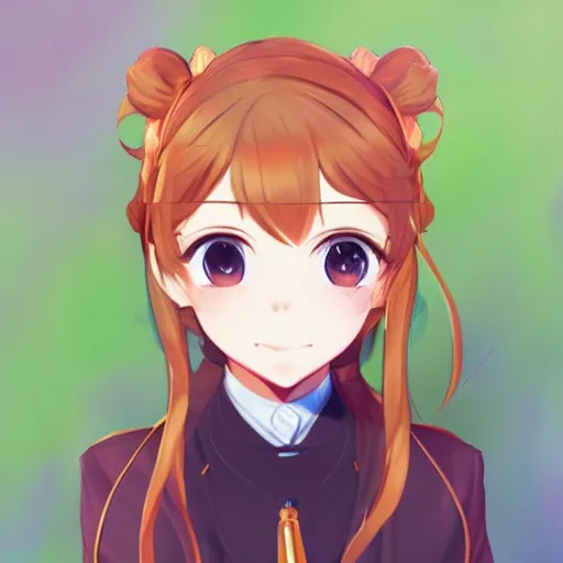 Image similar to headshot portrait of Monika from Doki Doki Literature Club, drawn by WLOP, by Avetetsuya Studios, anime manga panel, trending on artstation