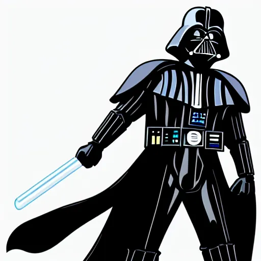 Prompt: a cartoon darth vader, high res, smooth lines