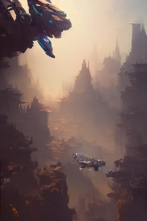 Image similar to robot caracal flying up on the victorian city, extremely detailed digital painting, in the style of fenghua zhong and ruan jia and jeremy lipking and peter mohrbacher, mystical colors, rim light, beautiful lighting, 8 k, stunning scene, raytracing, octane, trending on artstation