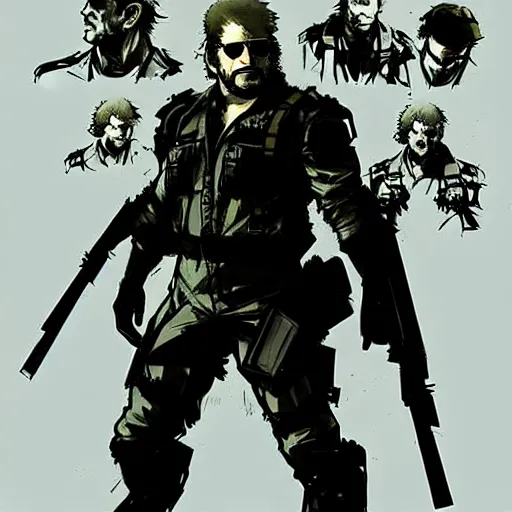 Image similar to beautiful videogame concept art of danny devito, daniel michael devito jr. from metal gear solid, by yoji shinkawa