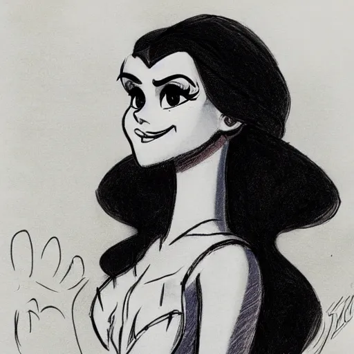 Image similar to milt kahl sketch of victoria justice as princess padme from star wars episode 3