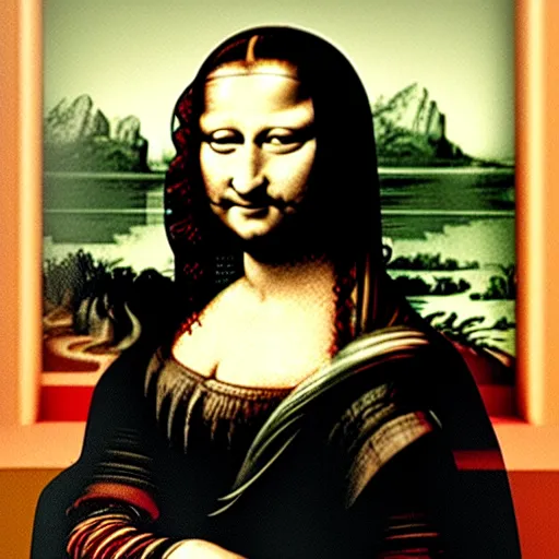 Image similar to monalisa in the style of BEEPLE