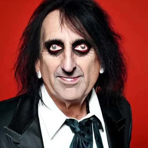 Image similar to photo of the lovechild of alice cooper and steve carell