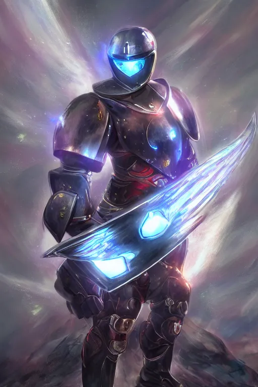 Image similar to helmet armor guardian destiny in witch queen illumination ray tracing hdr fanart arstation by sung choi robot ninja mask and eric pfeiffer and gabriel garza and casper konefal