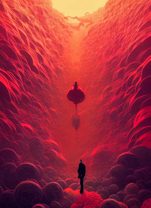 Prompt: a ( ( ( gentlemen with full of though ) ) ), epic scene, by victo ngai, kilian eng vibrant colours, dynamic lighting, digital art, winning award masterpiece, fantastically beautiful, illustration, aesthetically inspired by beksinski and dan mumford, trending on artstation, art by greg rutkowski, 8 k