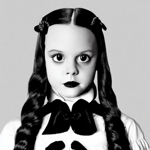 Image similar to aubrey plazy as wednesday addams