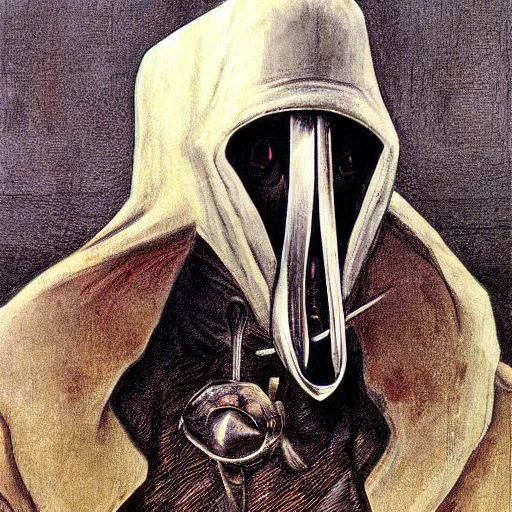 Prompt: plague doctor by dorian vallejo
