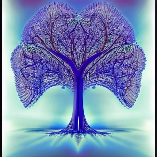 Prompt: L-tree fractal poster