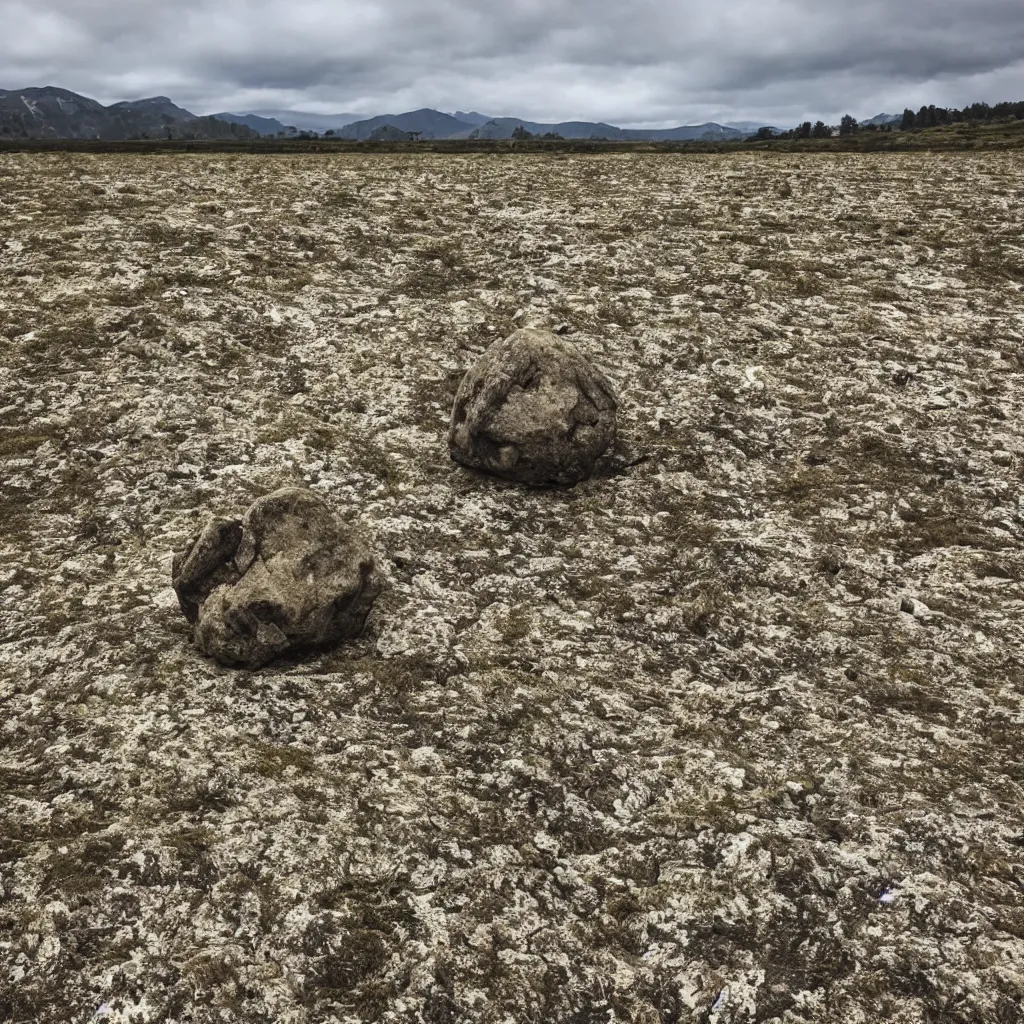 Image similar to A field photo of an extremely ugly rock