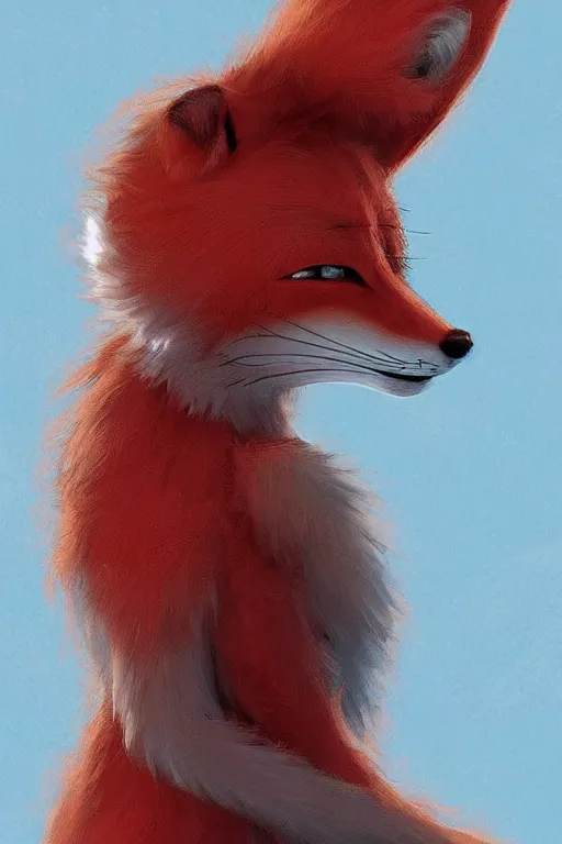 Image similar to an anthropomorphic modern fox with a fluffy tail, backlighting, trending on artstation, digital art, furry art, trending on furaffinity, fantasy art, by kawacy