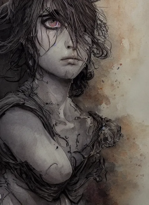 Prompt: portrait, The three blind sister of fate share a single eye, watercolor, dramatic lighting, cinematic, establishing shot, extremely high detail, foto realistic, cinematic lighting, pen and ink, intricate line drawings, by Yoshitaka Amano, Ruan Jia, Kentaro Miura, Artgerm, post processed, concept art, artstation, matte painting, style by eddie mendoza, raphael lacoste, alex ross