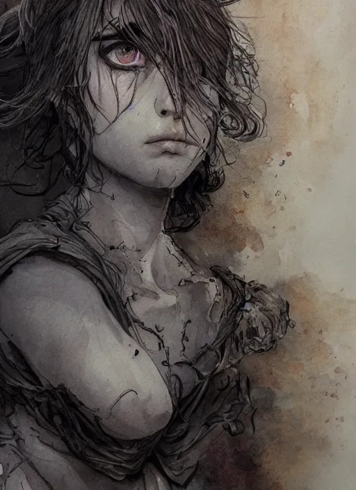 Image similar to portrait, The three blind sister of fate share a single eye, watercolor, dramatic lighting, cinematic, establishing shot, extremely high detail, foto realistic, cinematic lighting, pen and ink, intricate line drawings, by Yoshitaka Amano, Ruan Jia, Kentaro Miura, Artgerm, post processed, concept art, artstation, matte painting, style by eddie mendoza, raphael lacoste, alex ross