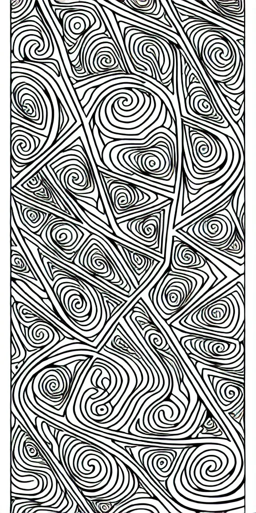 Prompt: black and white fractals, sharp geometric patterns, outline, intricate, coloring page, white background