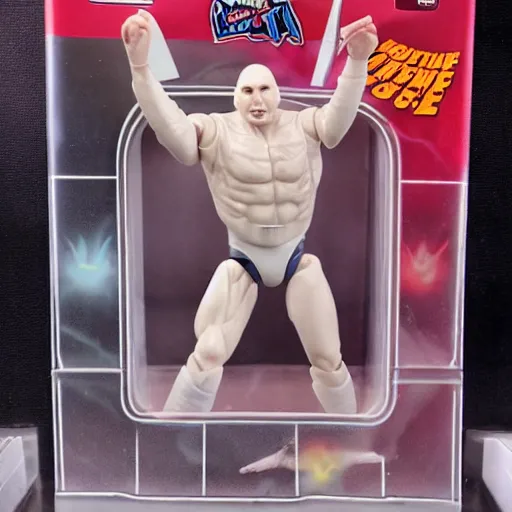 Image similar to voldemort as a wwf hasbro wrestling figure