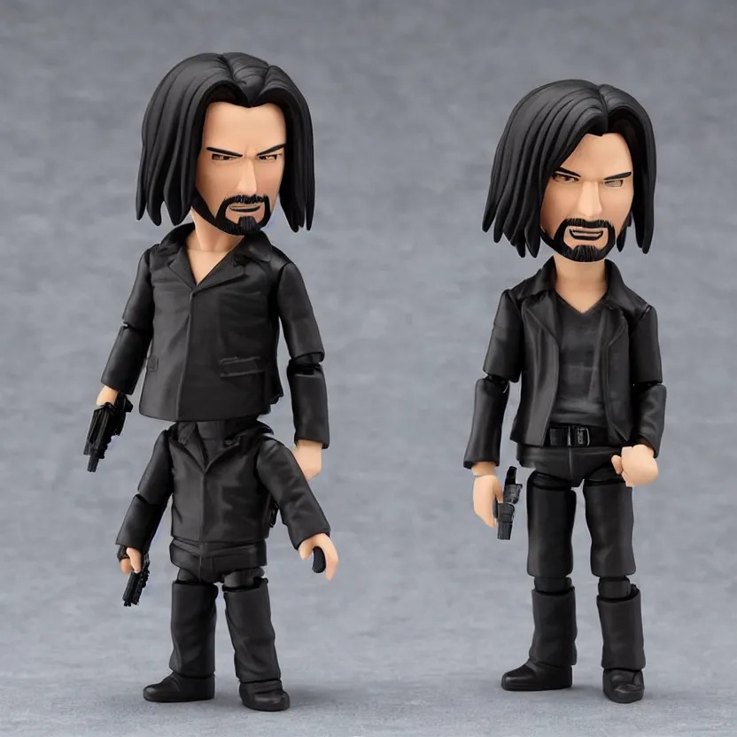 Image similar to Nendroid figure of Keanu Reeves as Neo from The Matrix