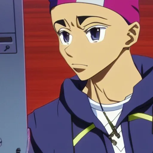 Prompt: Tupac Shakur, screenshot from a 2012s anime, anime