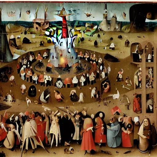 Prompt: wheres waldo by hieronymus bosch
