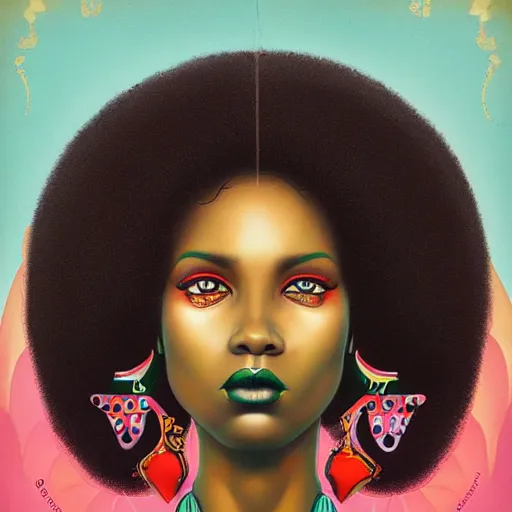 Prompt: Stockholm city portrait, black women afro, Pixar style, by Tristan Eaton Stanley Artgerm and Tom Bagshaw.