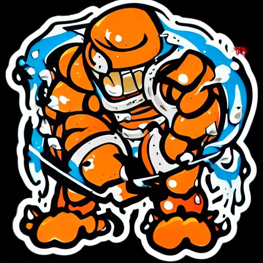 Image similar to die cut sticker, gomu gomu no gatling, splatter paint