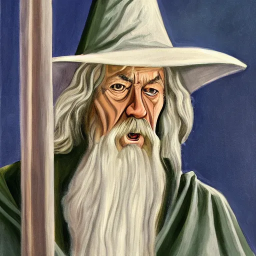 Image similar to gandalf as art deco, painting