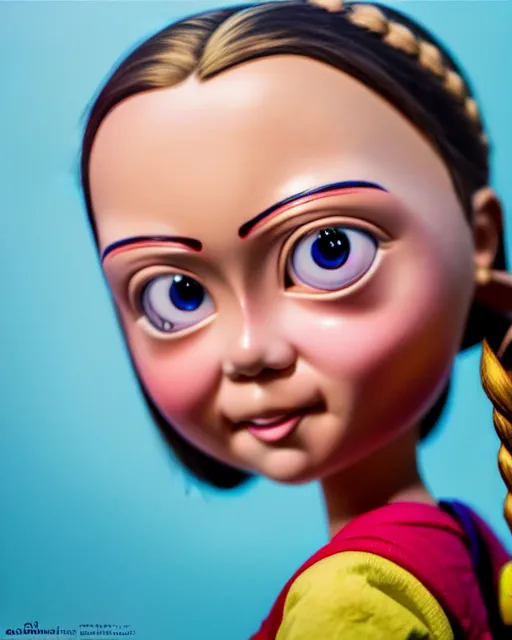 Prompt: closeup profile portrait of a tin toy greta thunberg as an anime schoolgirl, bikini, hyper realistic, artstation, illustration, nicoletta ceccoli, mark ryden, lostfish, max fleischer, digital paint, matte paint, vivid colors, bright, cheerful, detailed and intricate anime school environment