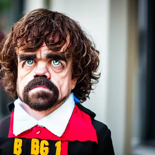 Image similar to peter dinklage trick or treating on halloween, ( sony a 7 r iv, symmetric balance, polarizing filter, photolab, lightroom, 4 k, dolby vision, photography awardm, voque, perfect face )