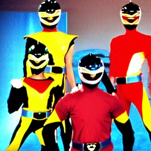 Image similar to Still image from a VHS tape of the 90s TV show Mighty Morbin Power Rangers: It's Morbin Time