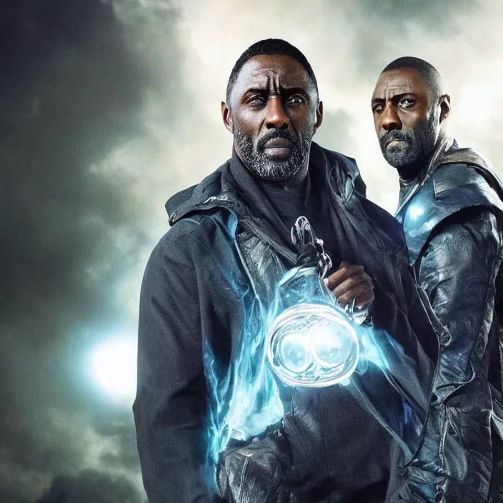 Image similar to film still of Idris Elba as Green Lanturn in new DC film, photorealistic 4k