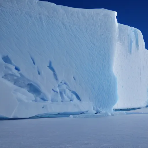 Prompt: the ice wall surrounding antarctica 8 k hyperrealism