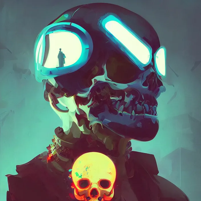 Prompt: a beautiful painting of a cyberpunk skull by sergey kolesov and sachin teng and pascal blanche. in style of digital art. colorful comic, symmetry, hyper detailed. octane render. trending on artstation