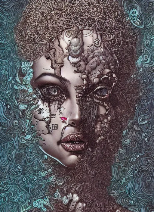 Image similar to Addiction goddess painting by Dan Hillier, trending on artstation, artstationHD, artstationHQ, 4k, 8k