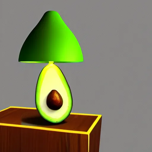 Prompt: avocado desk lamp, product design, artstation, realistic,