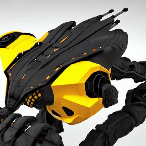 Image similar to hard surface, robotic platform, based on bumblebee, 6 claws, unreal engine