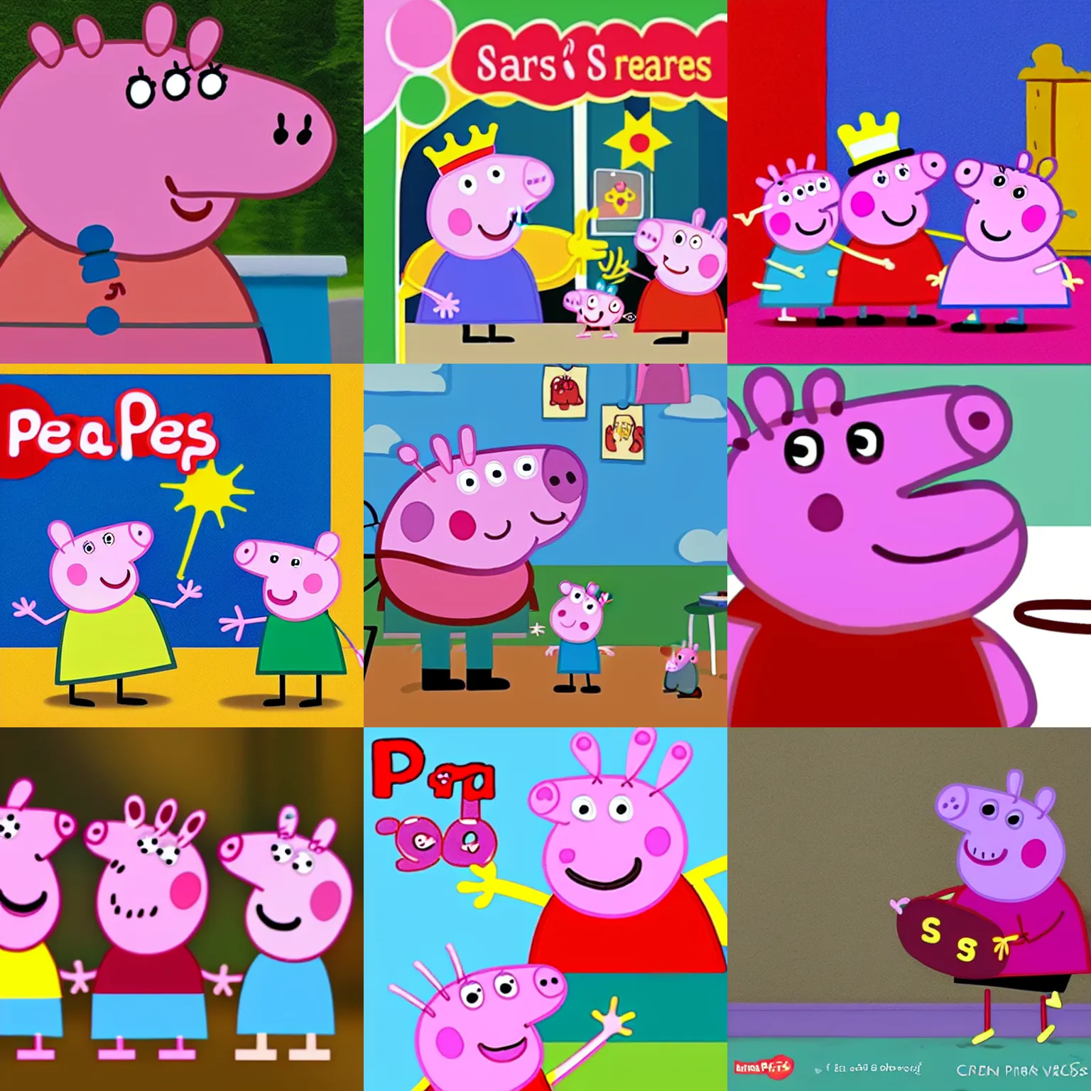 Prompt: peppa pig as sars - cov - 2 virus