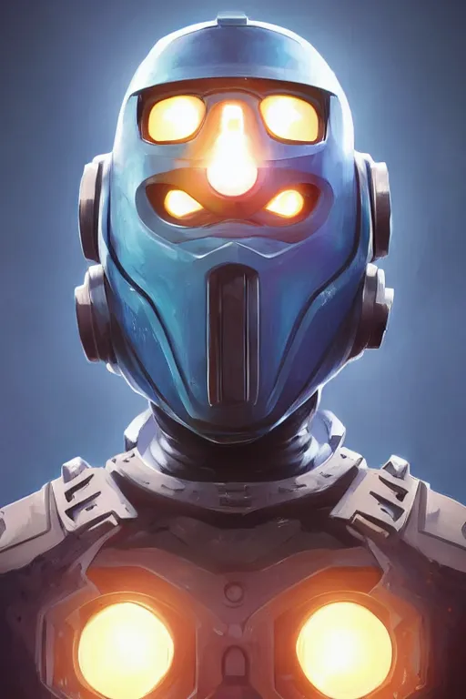 Image similar to epic mask helmet robot ninja portrait stylized as fornite style game design fanart by concept artist gervasio canda, behance hd by jesper ejsing, by rhads, makoto shinkai and lois van baarle, ilya kuvshinov, rossdraws global illumination radiating a glowing aura global illumination ray tracing hdr render in unreal engine 5