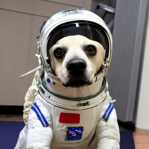 Prompt: dog in astronaut suit