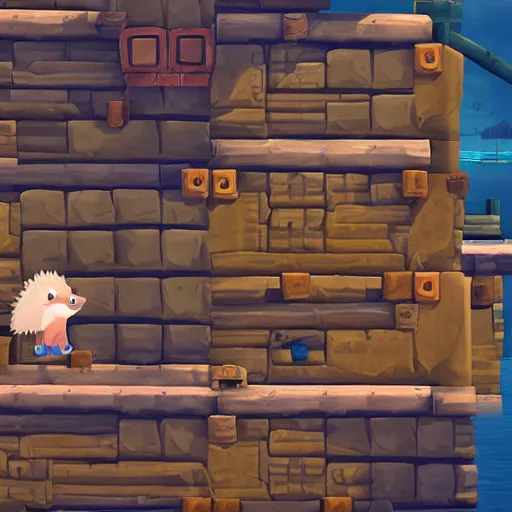 Image similar to hedgehog on a ship in seqa of thieves, game, epic