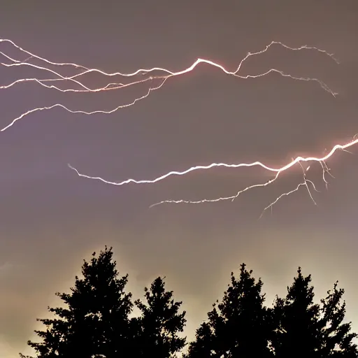 Image similar to Eagle flying in the sky with lightning trailing it