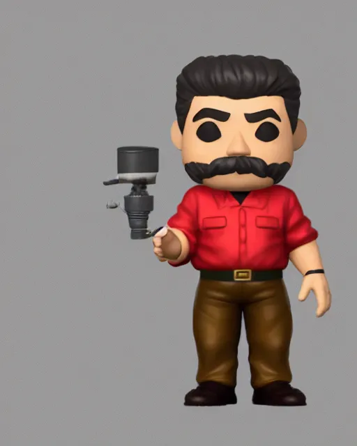 Image similar to full body 3d render of joseph stalin as a funko pop, studio lighting, white background, blender, trending on artstation, 8k, highly detailed