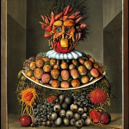 Image similar to portrait of evil by arcimboldo